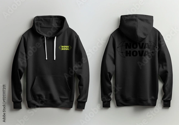 Fototapeta Apparel Flatlay Hoodies Mockup With Generative AI