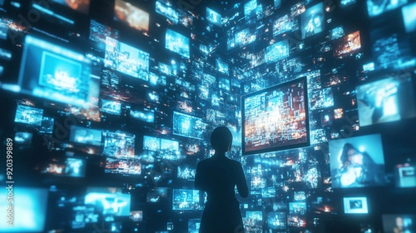 Fototapeta AI-Powered Personalized Entertainment System Curating Media Content for Users in Real-Time.