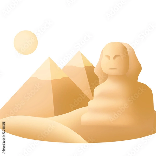 Fototapeta sphinx and pyramids sticker decoration graphic