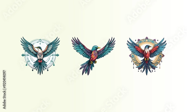 Fototapeta Bird icon vector graphic logo