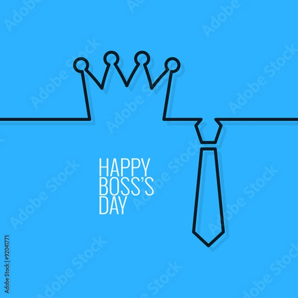 Fototapeta boss day continuous line vector background