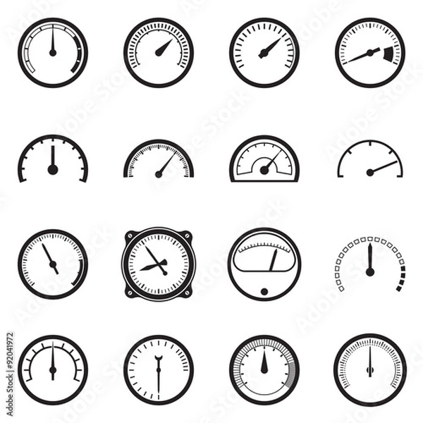 Fototapeta Set of tachometer icons. Vector illustration