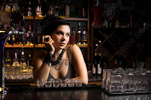Fototapeta Attractive bartender