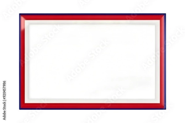 Fototapeta tricolor frame in red, blue and white. Simplicity and Potential concept