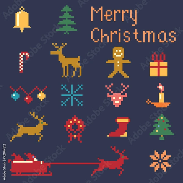 Obraz Christmas winter pixels
