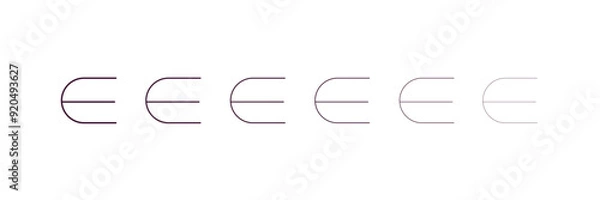 Fototapeta is an element of symbol outline icon. Linear vector from education concept. 6 different line style is an element of symbol icon included thin, light, regular, medium, bold, black