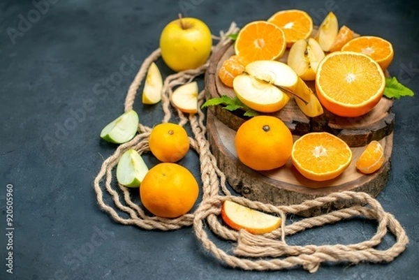 Fototapeta Beautiful oranges in various forms generative ai illustration	