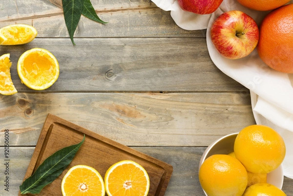Fototapeta Beautiful oranges in various forms generative ai illustration	
