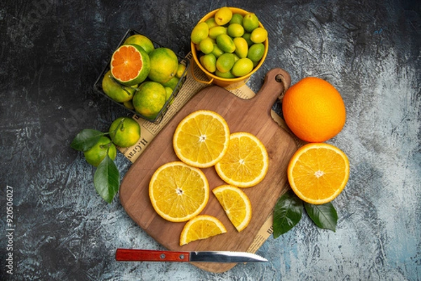 Fototapeta Beautiful oranges in various forms generative ai illustration	