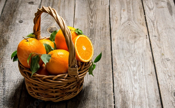Fototapeta Beautiful oranges in various forms generative ai illustration	