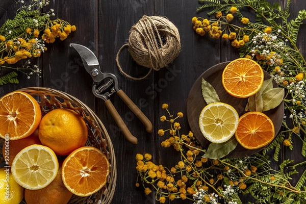 Fototapeta Beautiful oranges in various forms generative ai illustration	