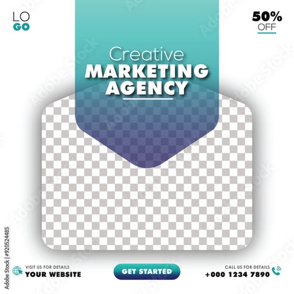 Obraz Marketing agency post template