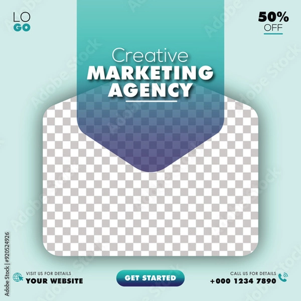 Obraz Marketing agency post template