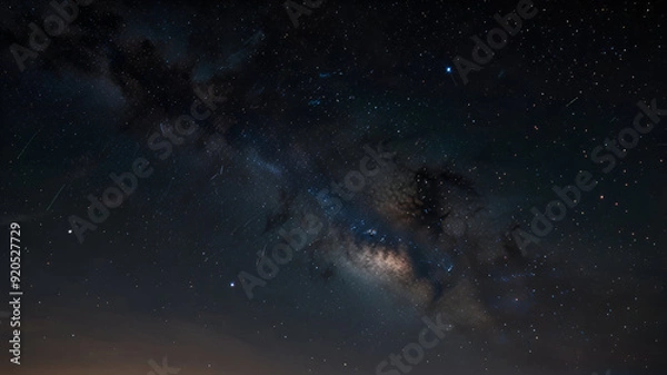 Fototapeta Milky way background, the sky, the Stars, the twinkling stars of the Milky Way solar system, visible to naked eye at night, there is noise due to shooting in low light.