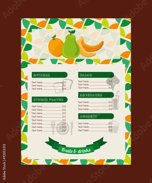 Fototapeta vegetarian menu 