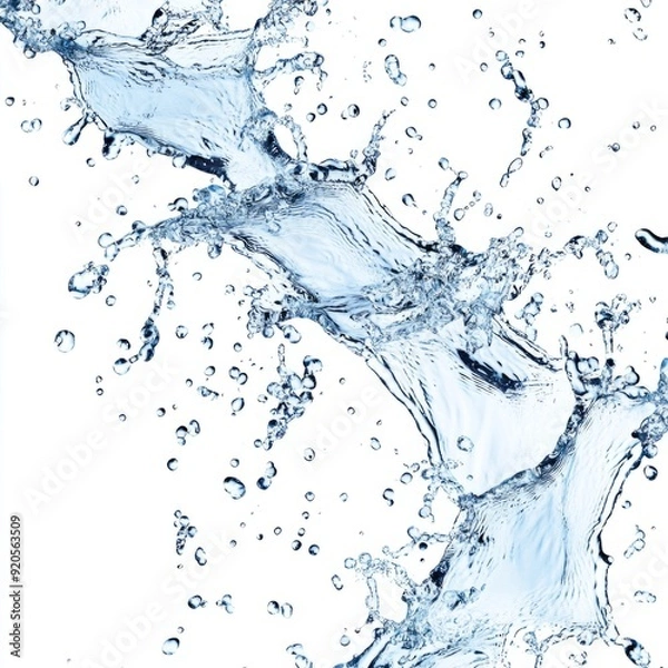 Fototapeta Water splashing, isolated on a white background