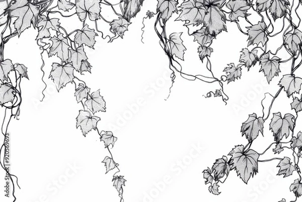 Fototapeta Adventurous climber navigating intricate vines in captivating display