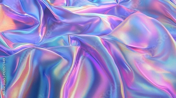 Obraz  trendy fabric background design, shiny iridescent texture, modern holographic cloth background, vibrant iridescent design, artistic fabric texture for digital use, stylish iridescent collage, 