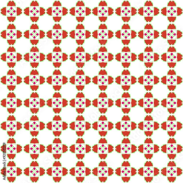 Fototapeta seamless pattern with red flowers