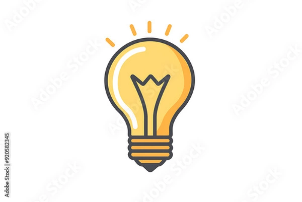 Fototapeta An icon of a light bulb symbolizing an idea, characterized by a simple and clean design.