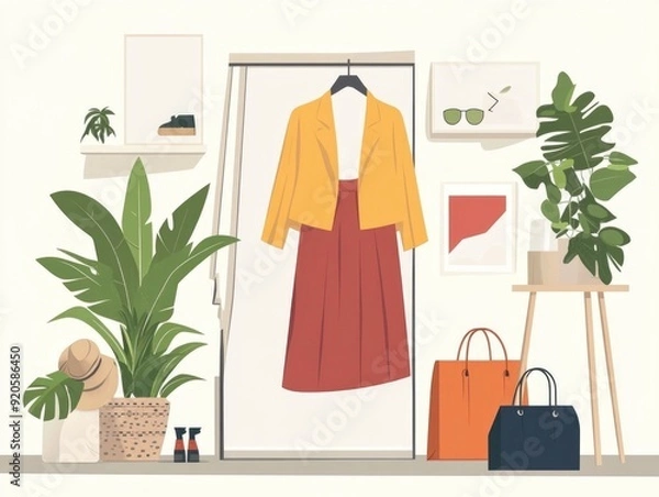 Fototapeta Captivating Fashion Marketing Brand Storytelling with Sleek Flat Design Video Advertisements to Promote Products and Engage Audience Digitally