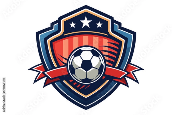 Obraz soccer ball and shield logo