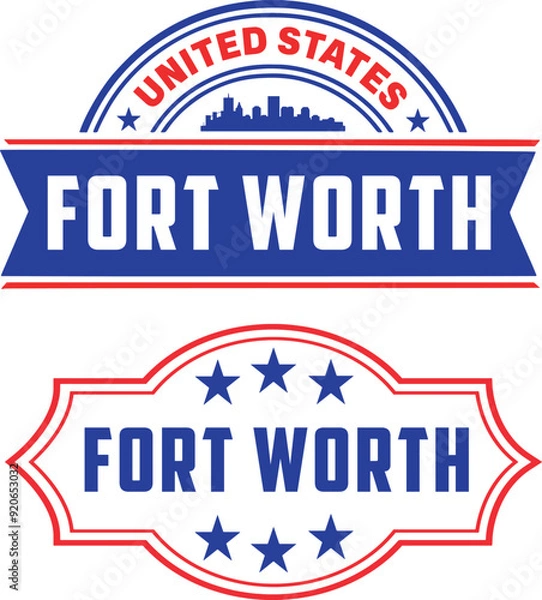 Obraz Fort Worth Texas Vector Set