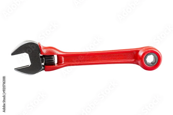 Fototapeta Red Adjustable Wrench Isolated