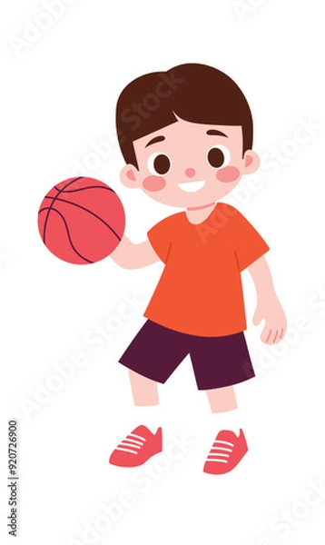 Obraz Boy Cute Character Vector Illustration