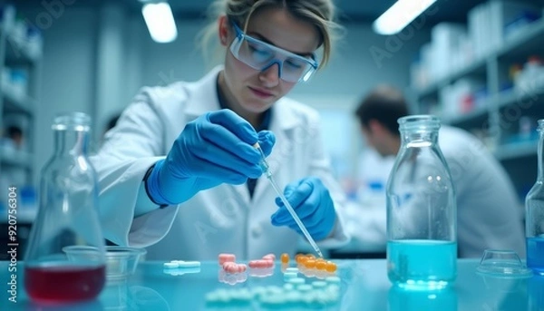 Fototapeta  Innovation in the lab  A scientist at work