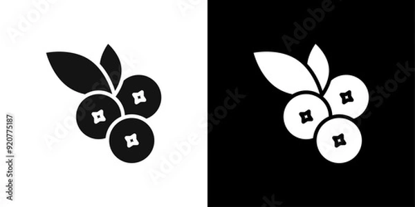 Obraz Cranberry icon logo set vector