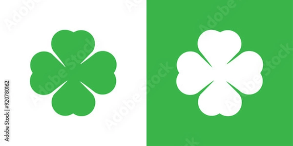 Obraz Saint patrick Leaf clover icon logo set vector