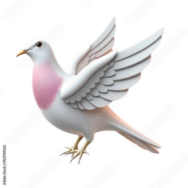 Fototapeta a 3d dove of peace on Isolated transparent background png. generated with AI