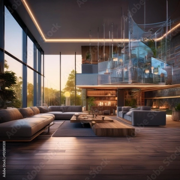 Obraz Modern smart house interior