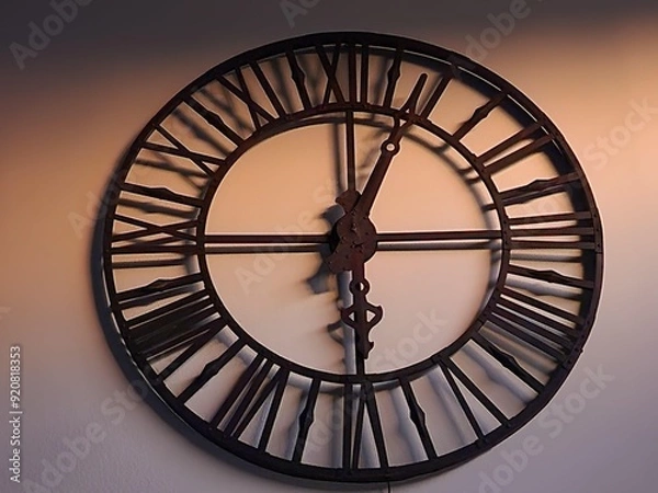 Fototapeta Clock Watch Wood Circle Font Tints and shades