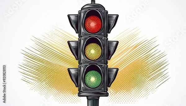 Fototapeta Semáforo dibujado.