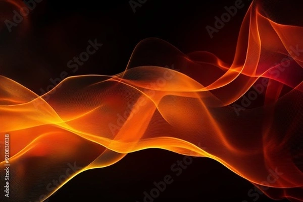 Fototapeta An abstract background with a red glow energy wave. Lighting effects with a cyan color
