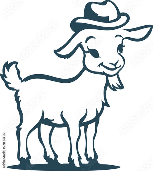 Obraz cute goat illustration.