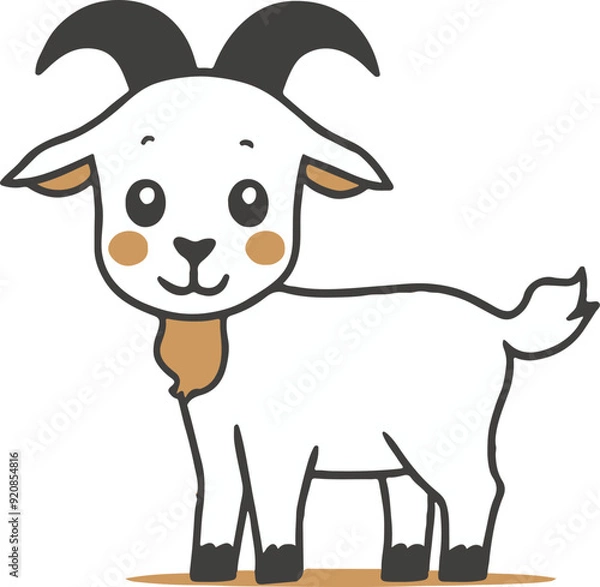 Obraz Cute goat illustration.