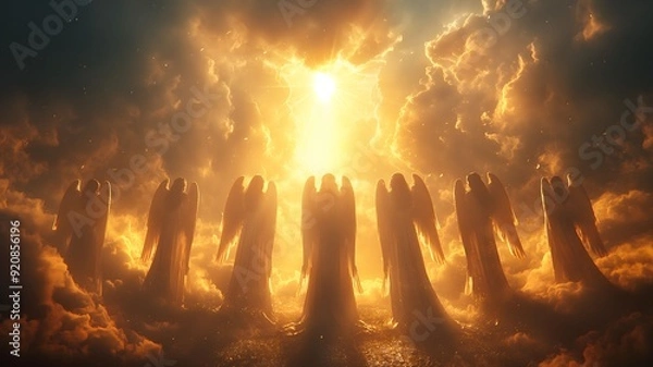 Obraz Seven Angels Stand Before God and They Are Given Seven Trumpets, Prophecy from the Book of Revelation