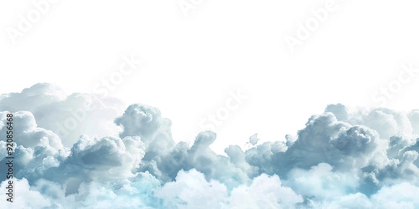 Fototapeta White Clouds Pastel Atmosphere on Isolated Background.