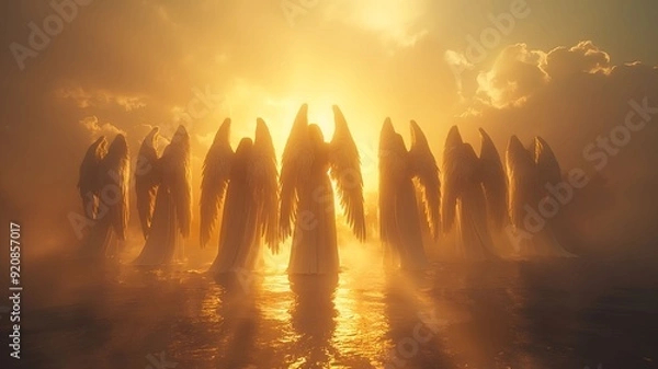 Obraz Seven Angels Stand Before God and They Are Given Seven Trumpets, Prophecy from the Book of Revelation