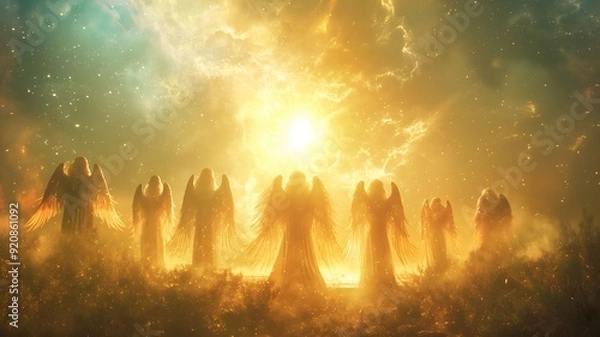 Obraz Seven Angels Stand Before God and They Are Given Seven Trumpets, Prophecy from the Book of Revelation