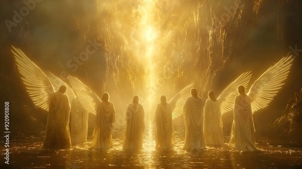 Obraz Angels Stand Before God, Prophecy from the Book of Revelation