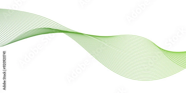 Fototapeta abstract background with colorful waves design,frame of abstract vector green wave melody lines, green abstract wave,green wave melody lines on white background,