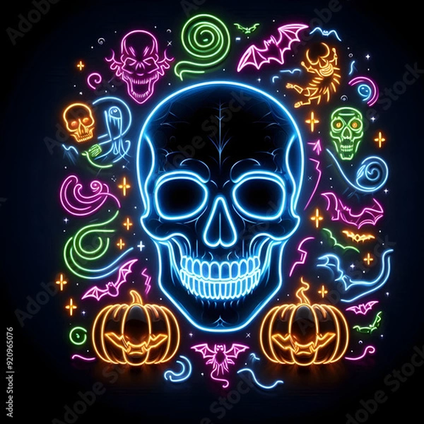 Fototapeta skull LED