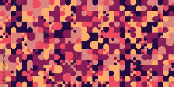 Fototapeta Seamless colorful geometric pattern. Abstract shapes background.