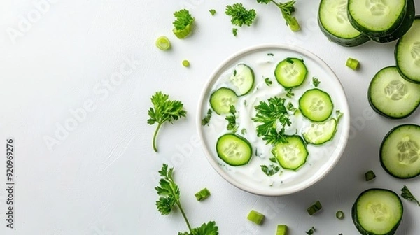 Fototapeta Refreshing Cucumber Yogurt Dip