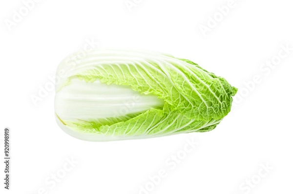 Fototapeta fresh Chinese cabbage on white background closeup,isolated