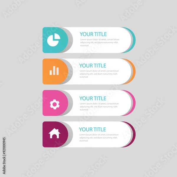 Fototapeta Gradient infographic step4